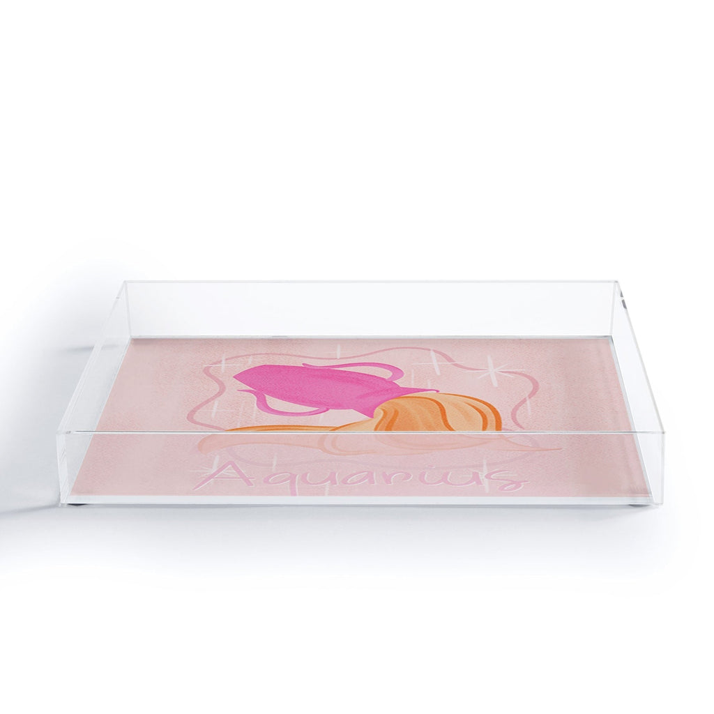 Little Om Zodiac Sign Aquarius Acrylic Tray