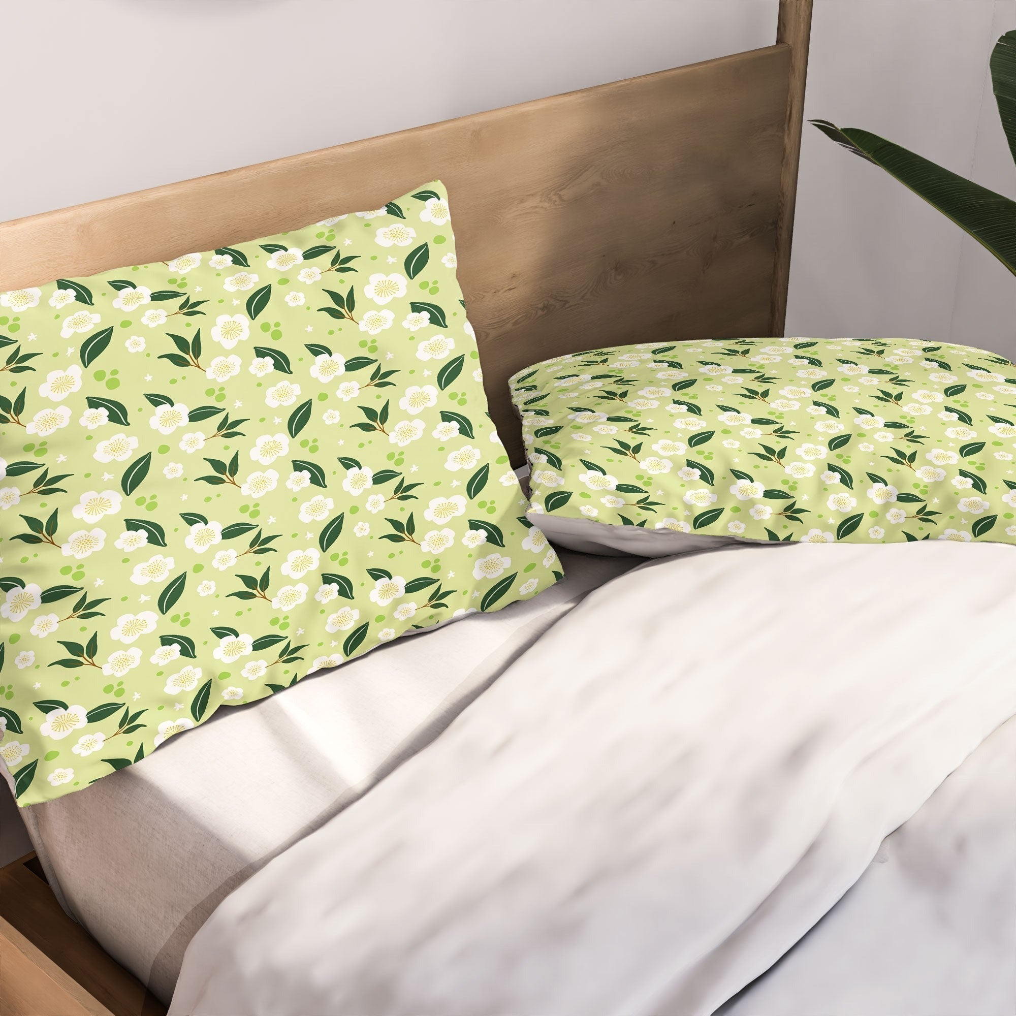 Design by Spark Matcha Tea Florals Pillow Shams