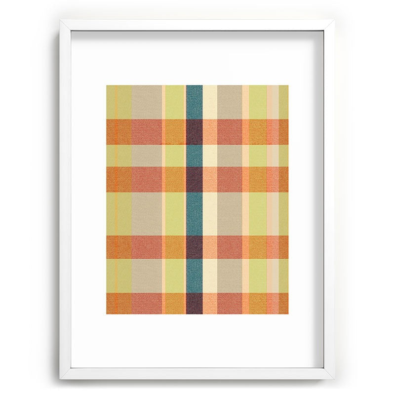 Marta Barragan Camarasa Retro Picnic Plaid Warm Tones Recessed Framing Rectangle