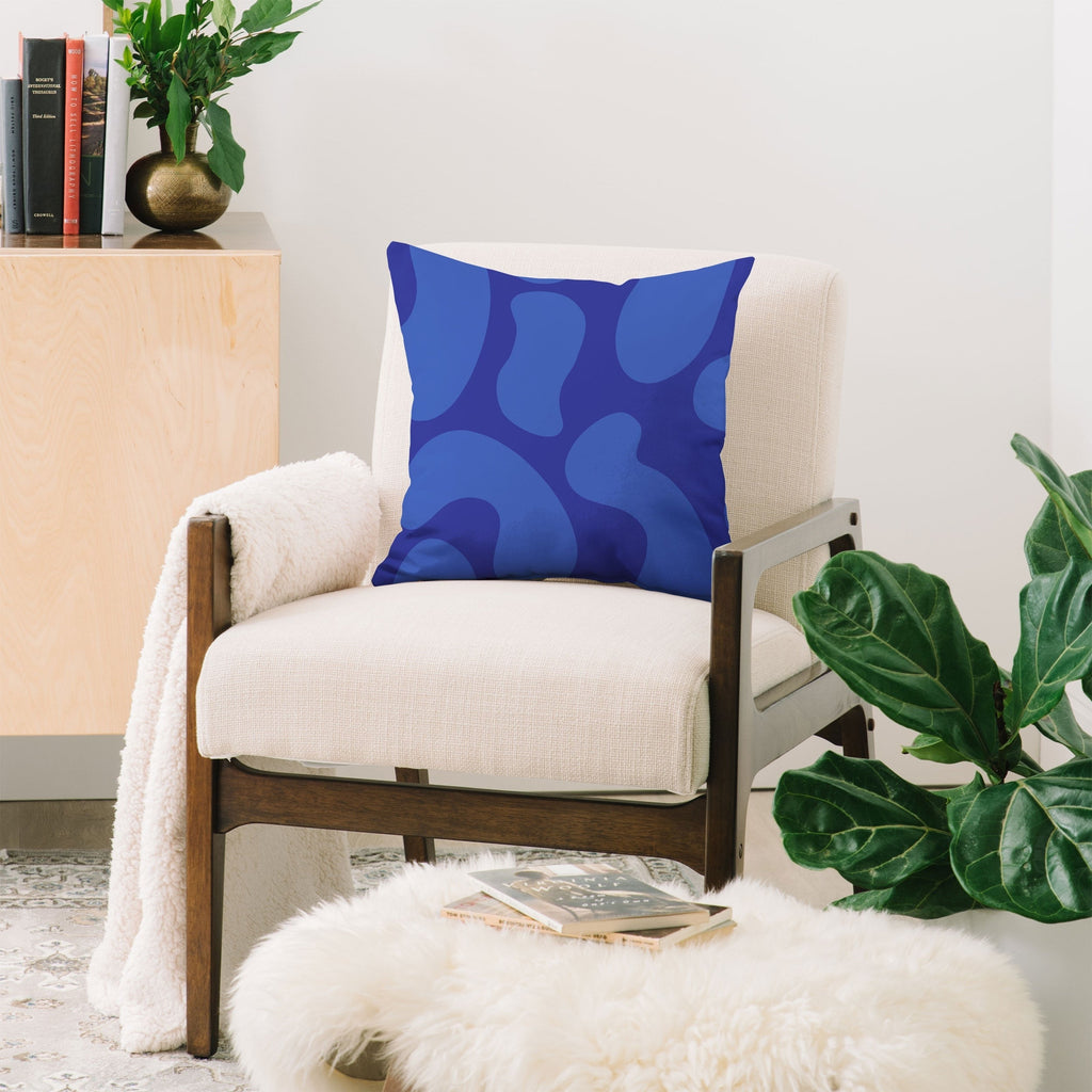 Camilla Foss Blue Pebble Throw Pillow
