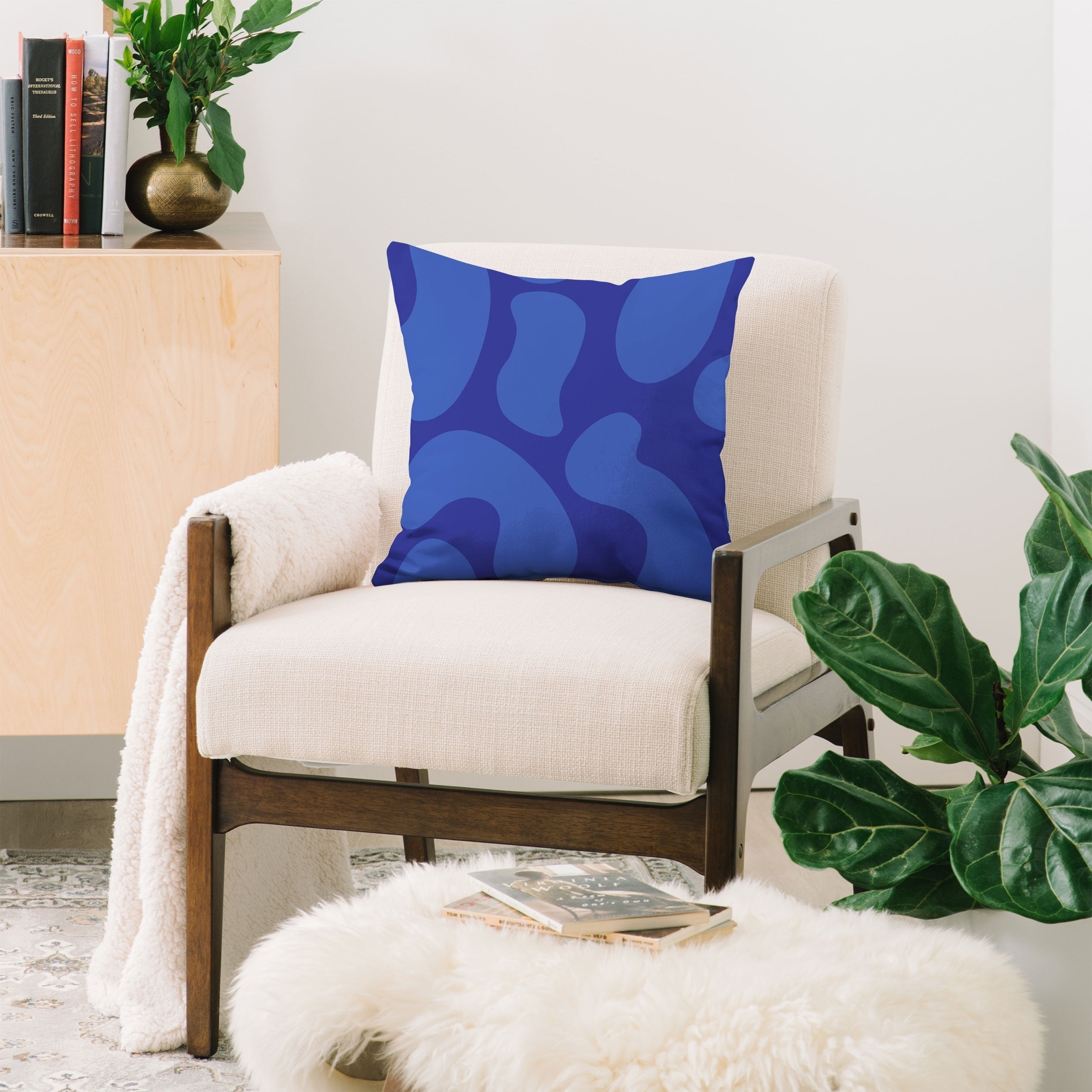 Camilla Foss Blue Pebble Throw Pillow