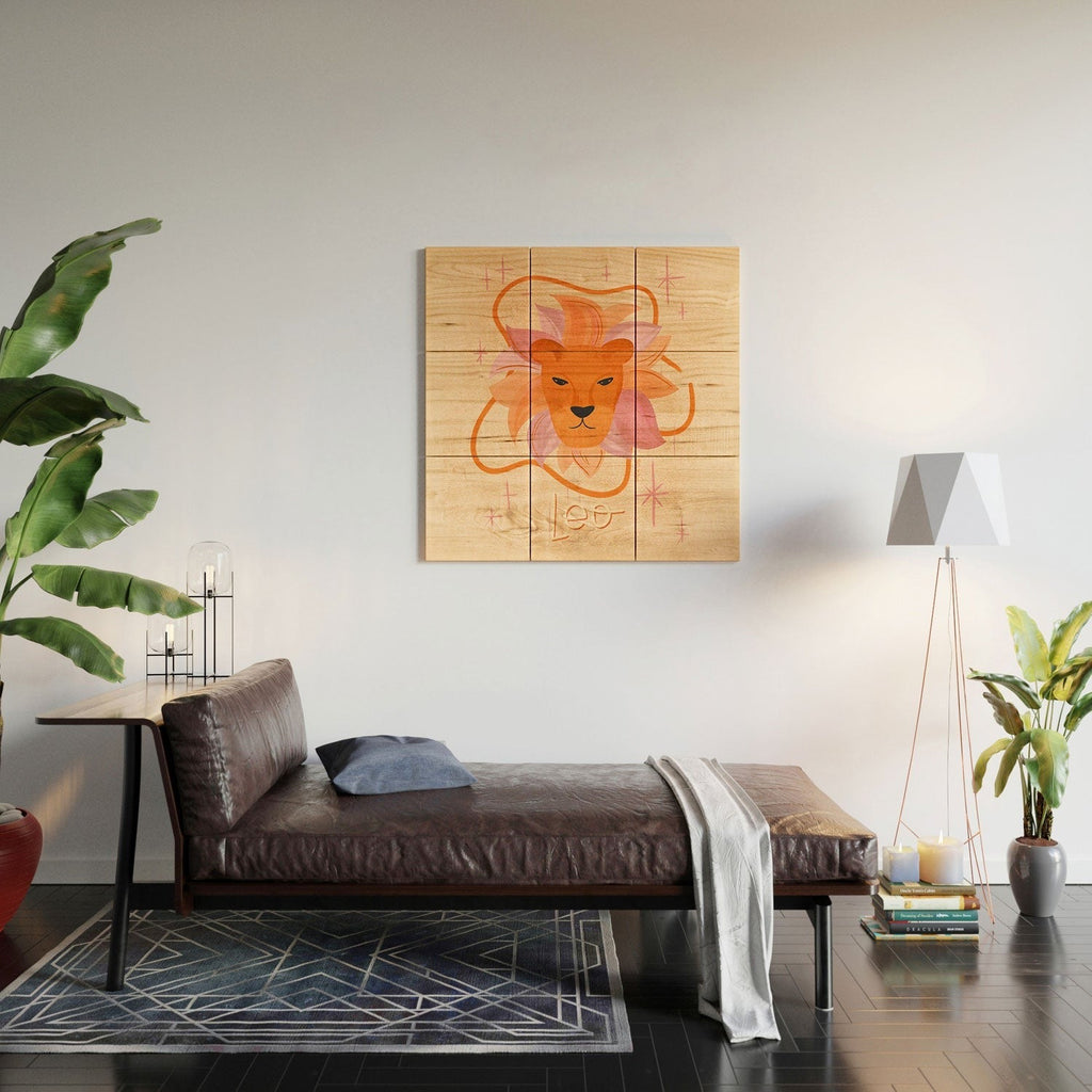 Little Om Zodiac Signs Leo Wood Wall Mural