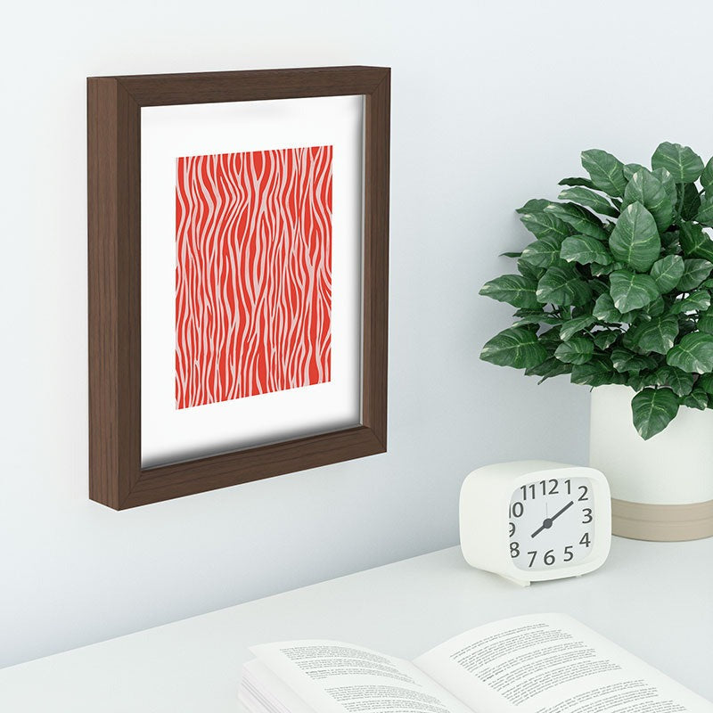 Avenie BR Red Zebra Stripe Recessed Framing Rectangle