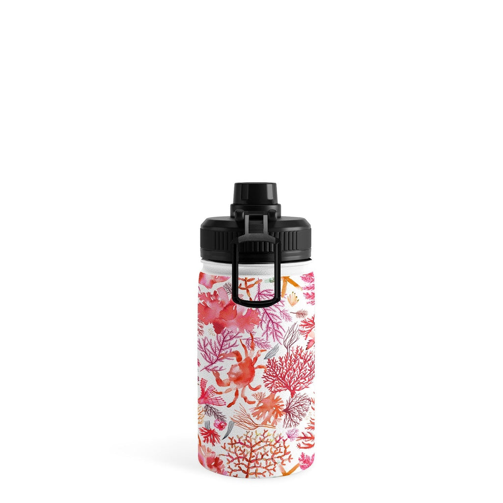 Ninola Design Botanic Retreat Coral Reef Crab Lobster Red Water Bottle