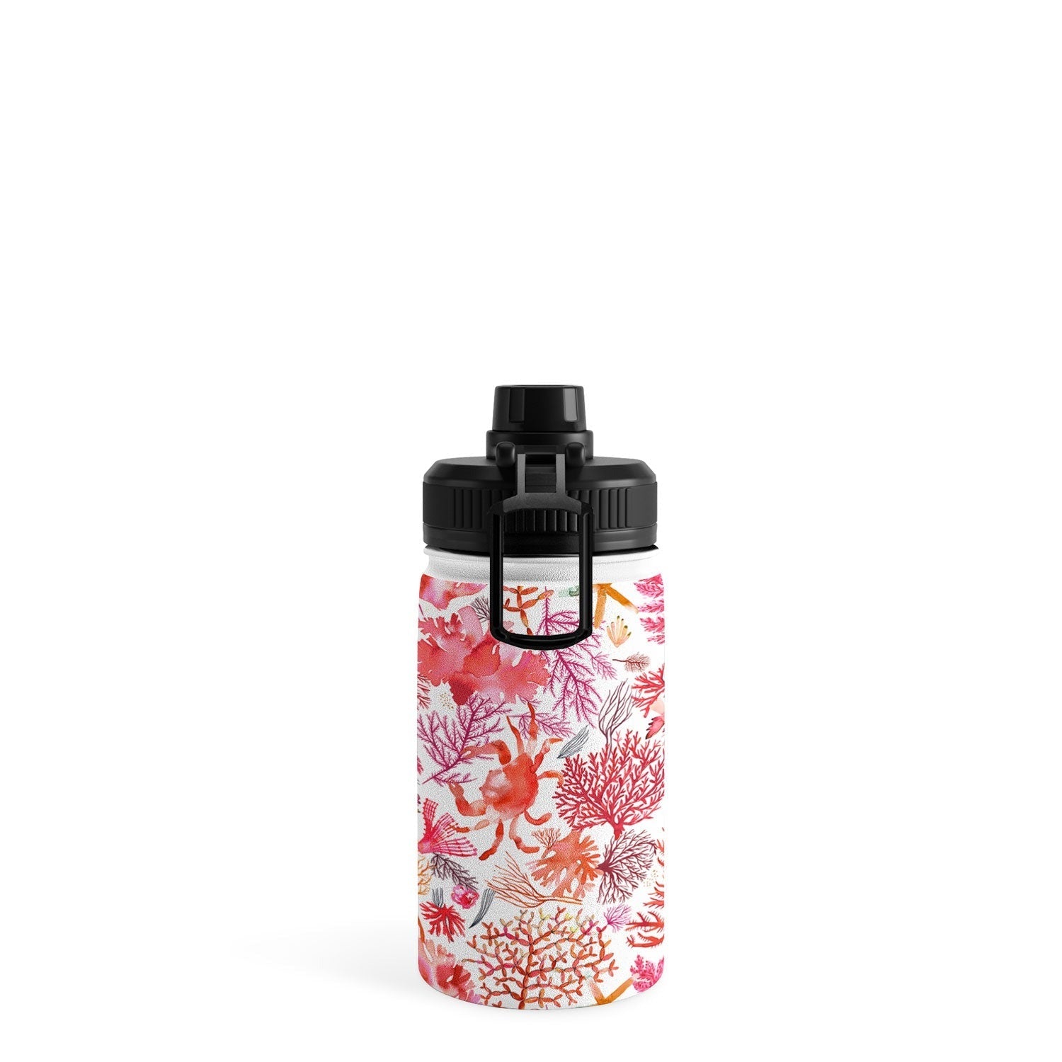 Ninola Design Botanic Retreat Coral Reef Crab Lobster Red Water Bottle