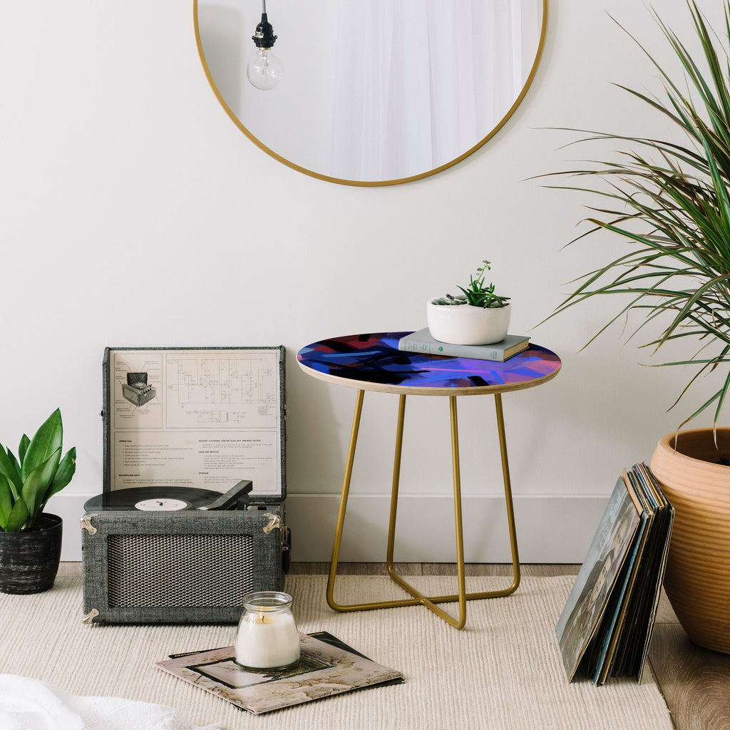83 Oranges Midnight Sparks Round Side Table