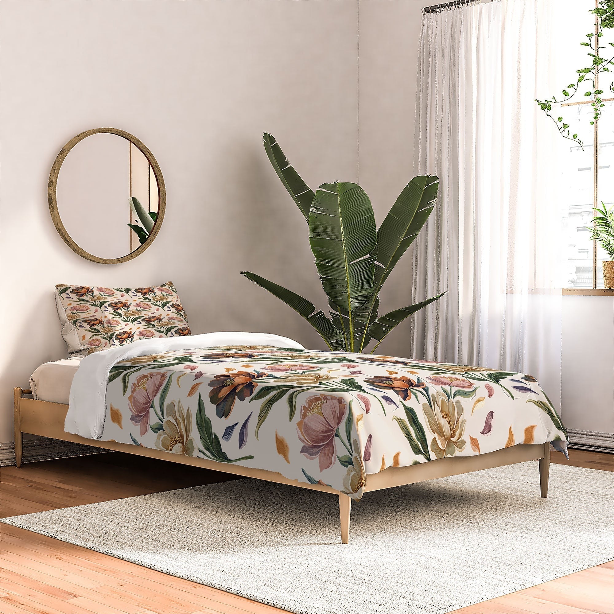 Marta Barragan Camarasa Hand Painted Peony Florals Comforter