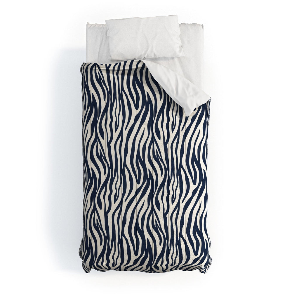 Avenie BR Navy Tiger Stripes Comforter