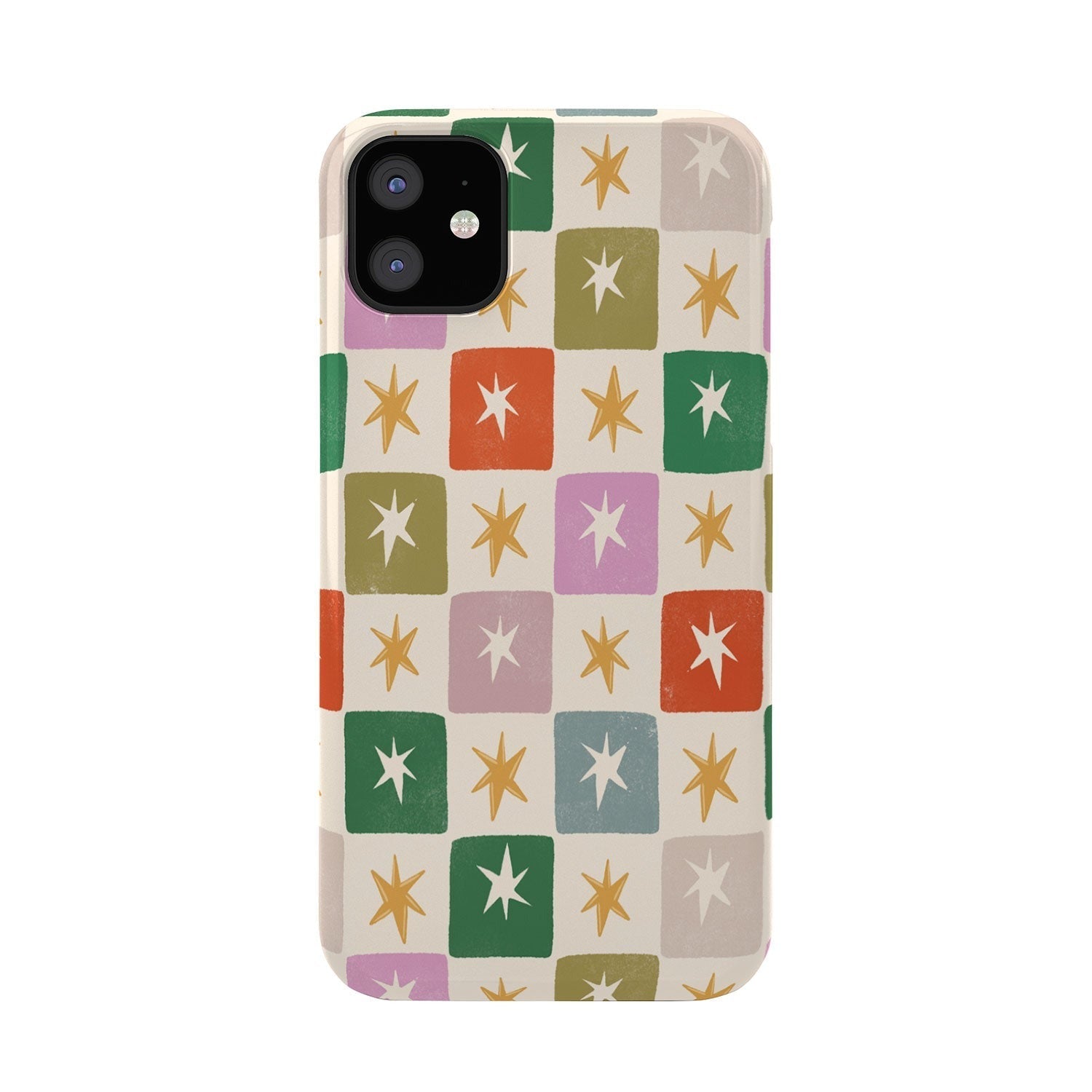 LouBruzzoni Retro Star Block Pattern Phone Case