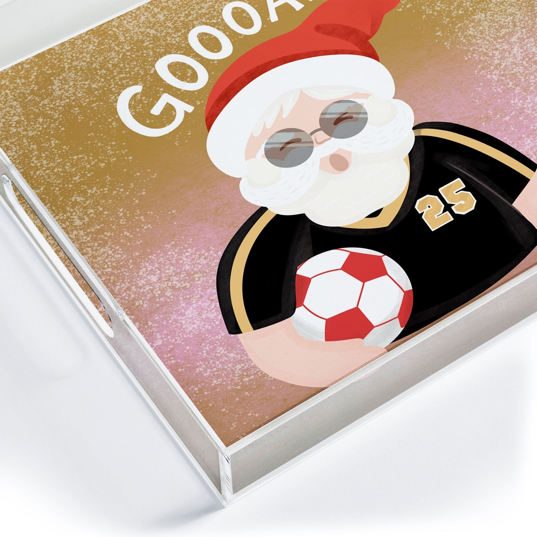 Design by Spark Sporty Soccer Santa Acrylic Tray