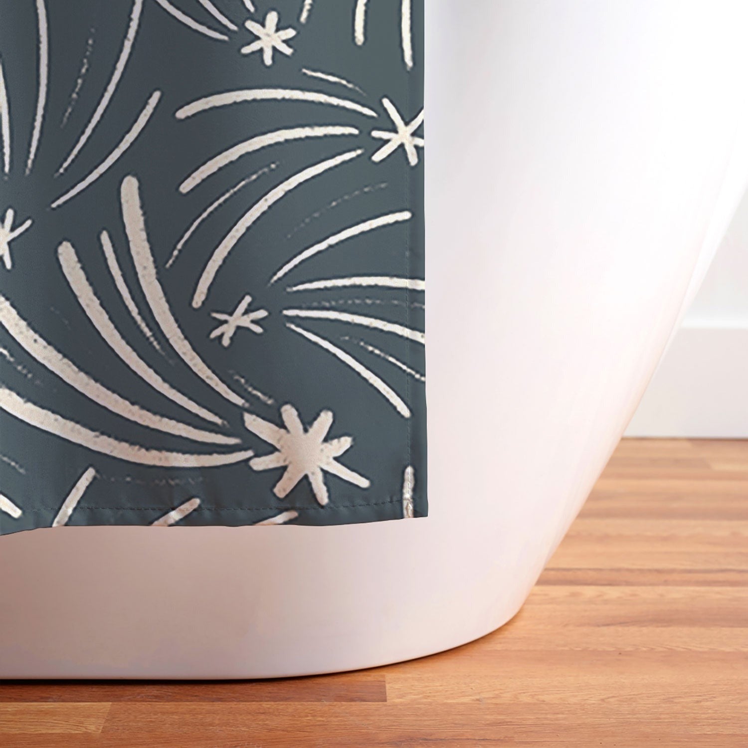 Little Om Pattern Shooting Stars blue Shower Curtain