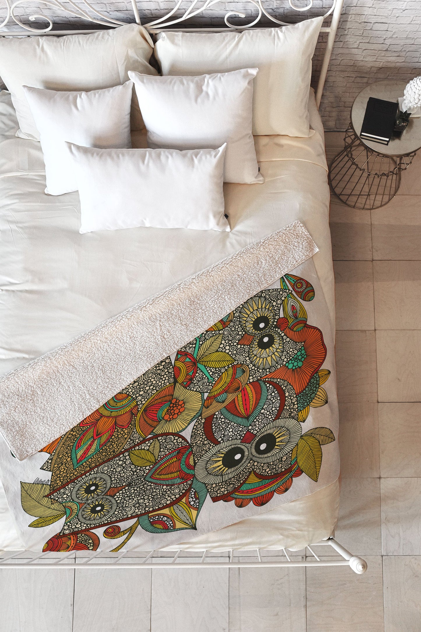 Valentina Ramos 4 Owls Fleece Throw Blanket