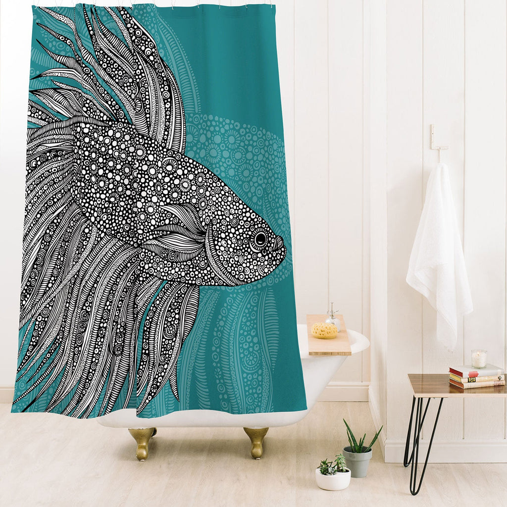 Valentina Ramos Beta Fish Shower Curtain