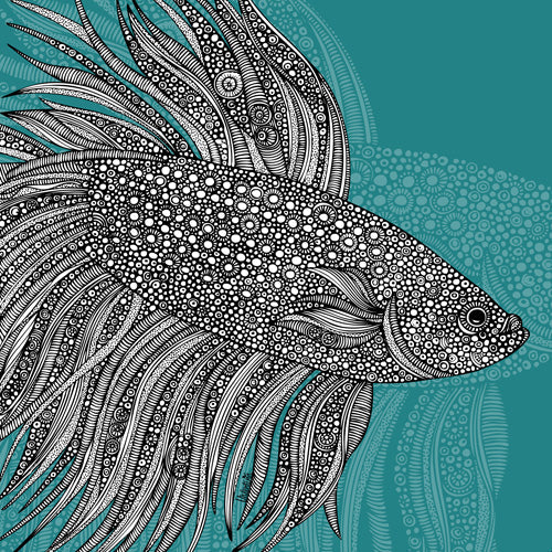 Valentina Ramos Beta Fish Shower Curtain