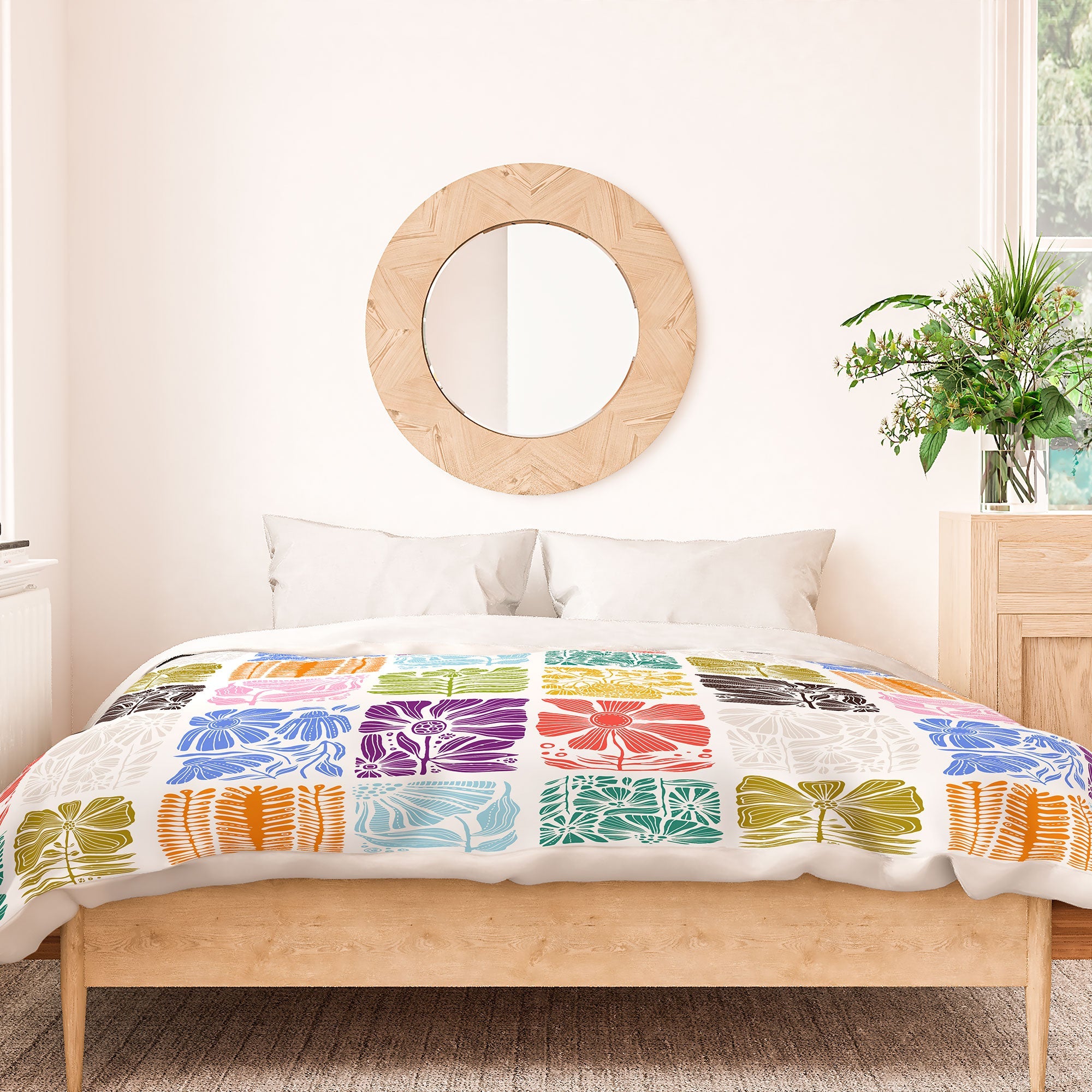 Valentina Ramos Bloom Blocks Duvet Cover