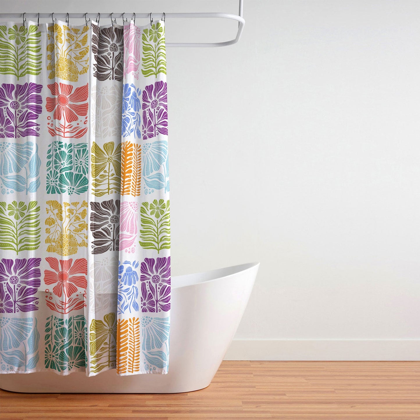 Valentina Ramos Bloom Blocks Shower Curtain