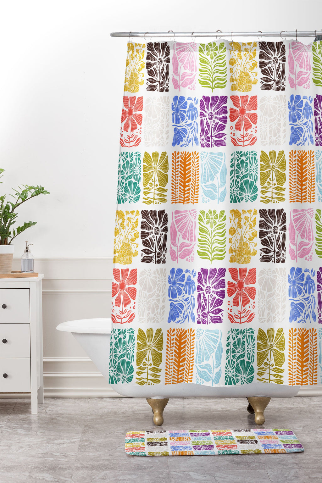 Valentina Ramos Bloom Blocks Memory Foam Bath Mat