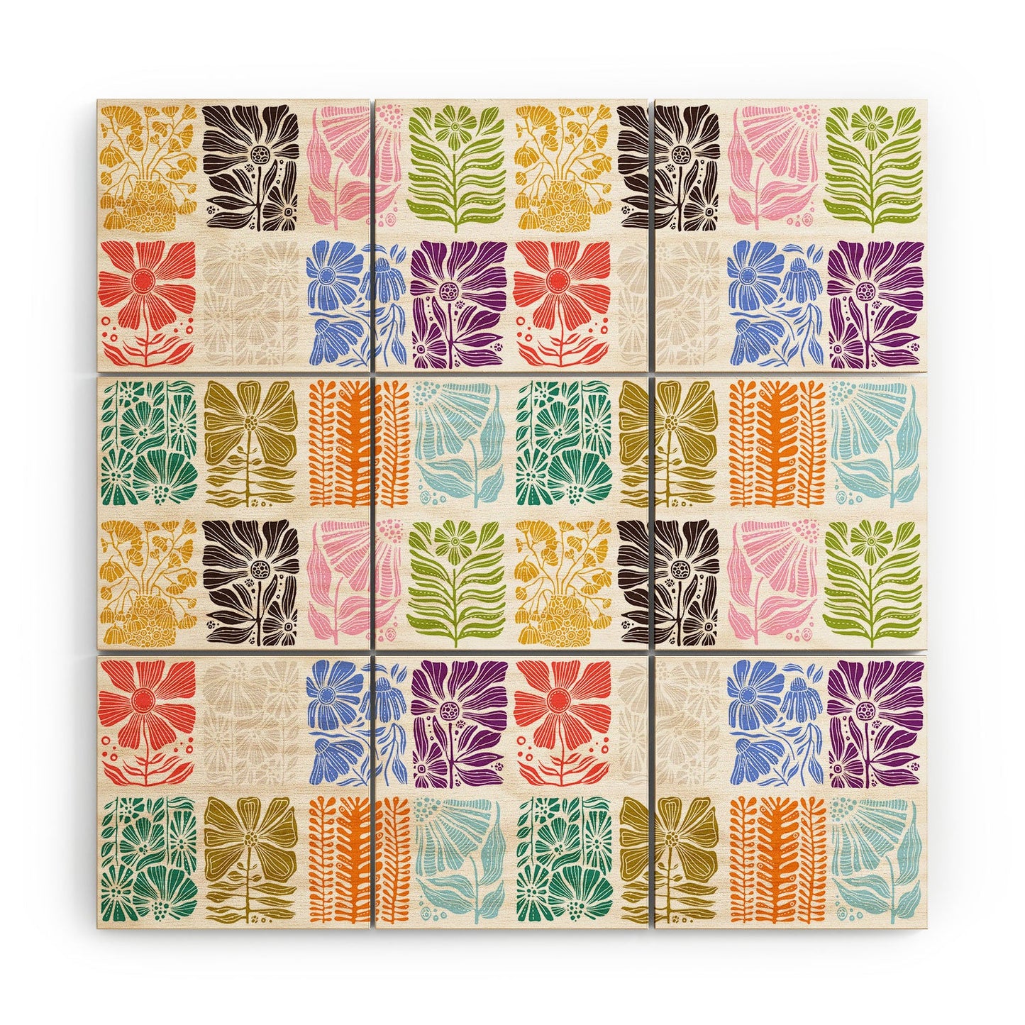 Valentina Ramos Bloom Blocks Wood Wall Mural