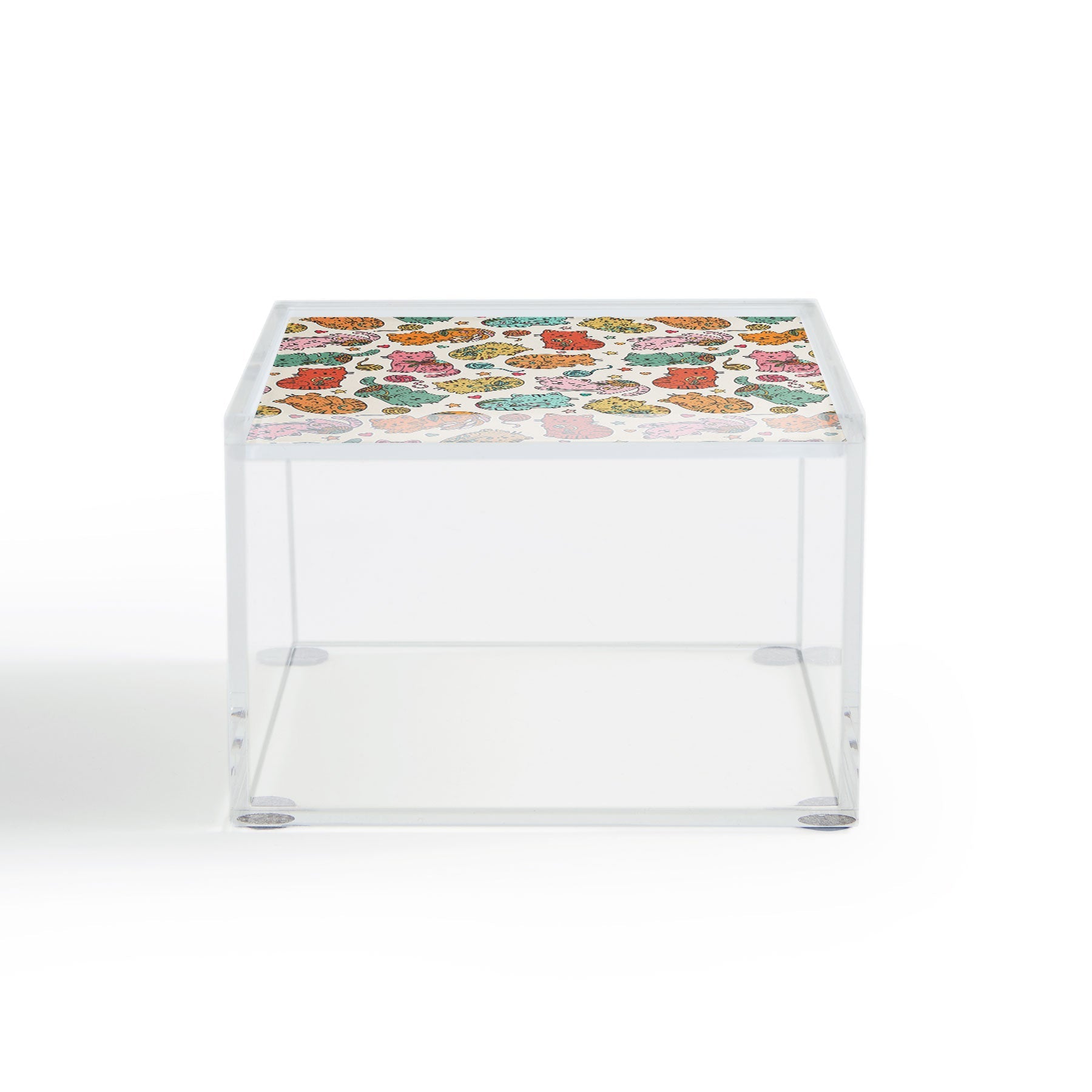 Valentina Ramos Floral Cats and Yarn Acrylic Box