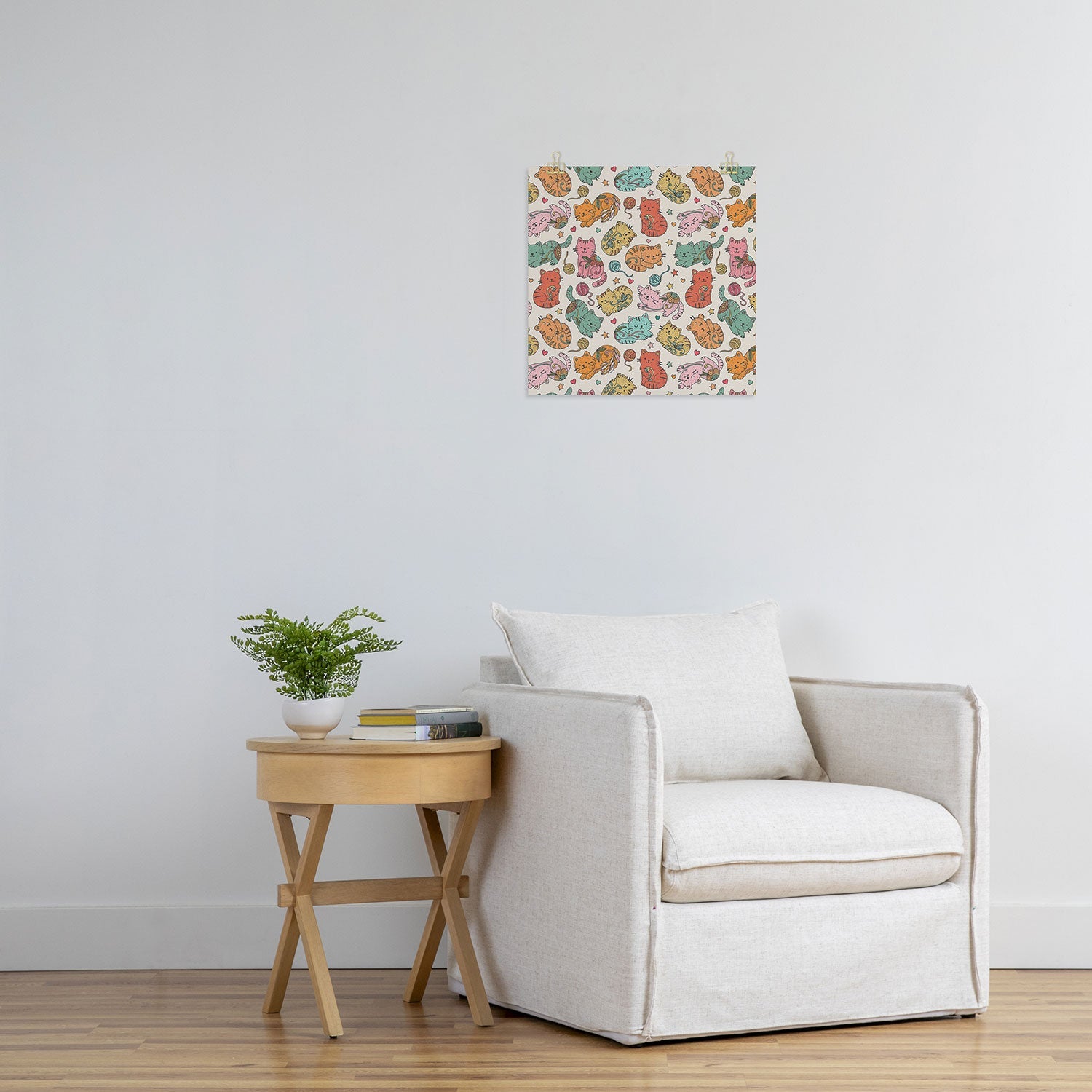 Valentina Ramos Floral Cats and Yarn Art Print