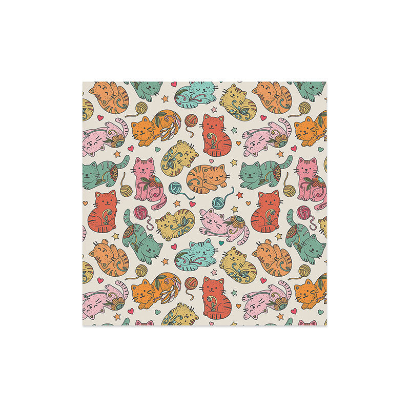 Valentina Ramos Floral Cats and Yarn Art Print