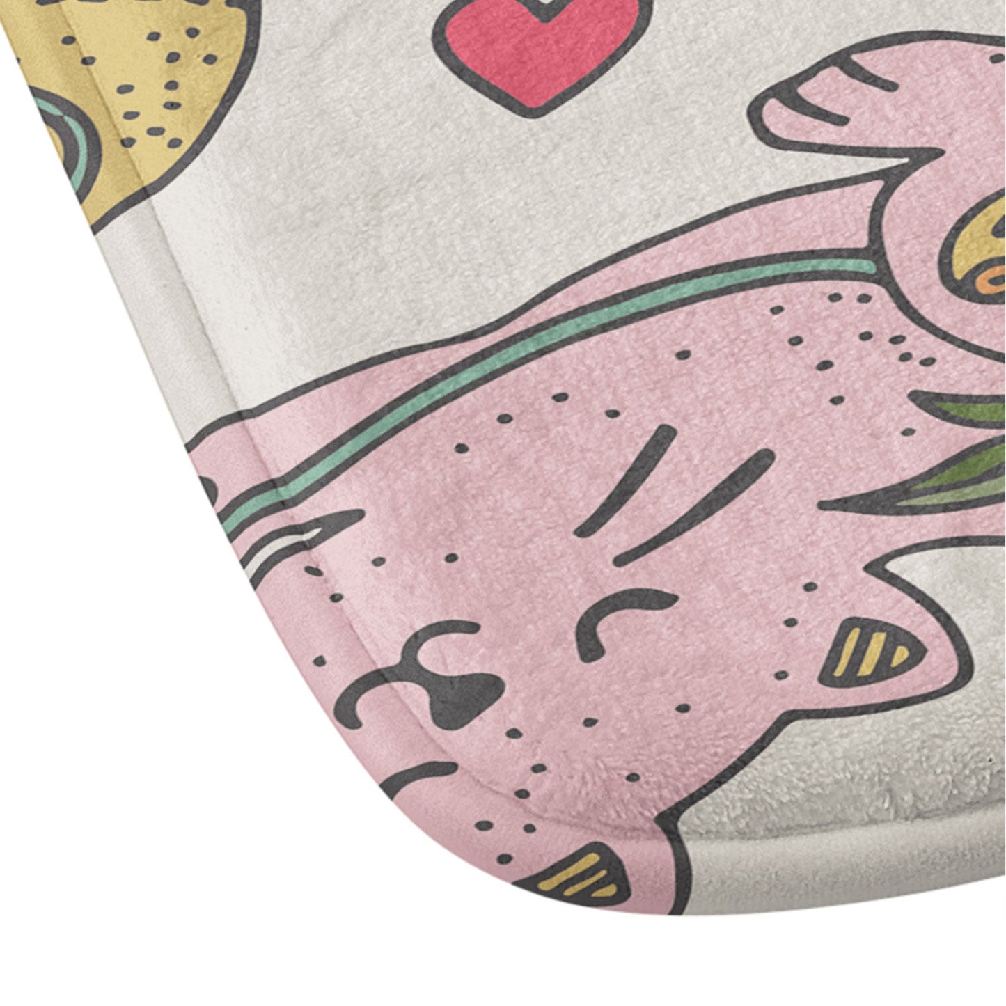 Valentina Ramos Floral Cats and Yarn Memory Foam Bath Mat