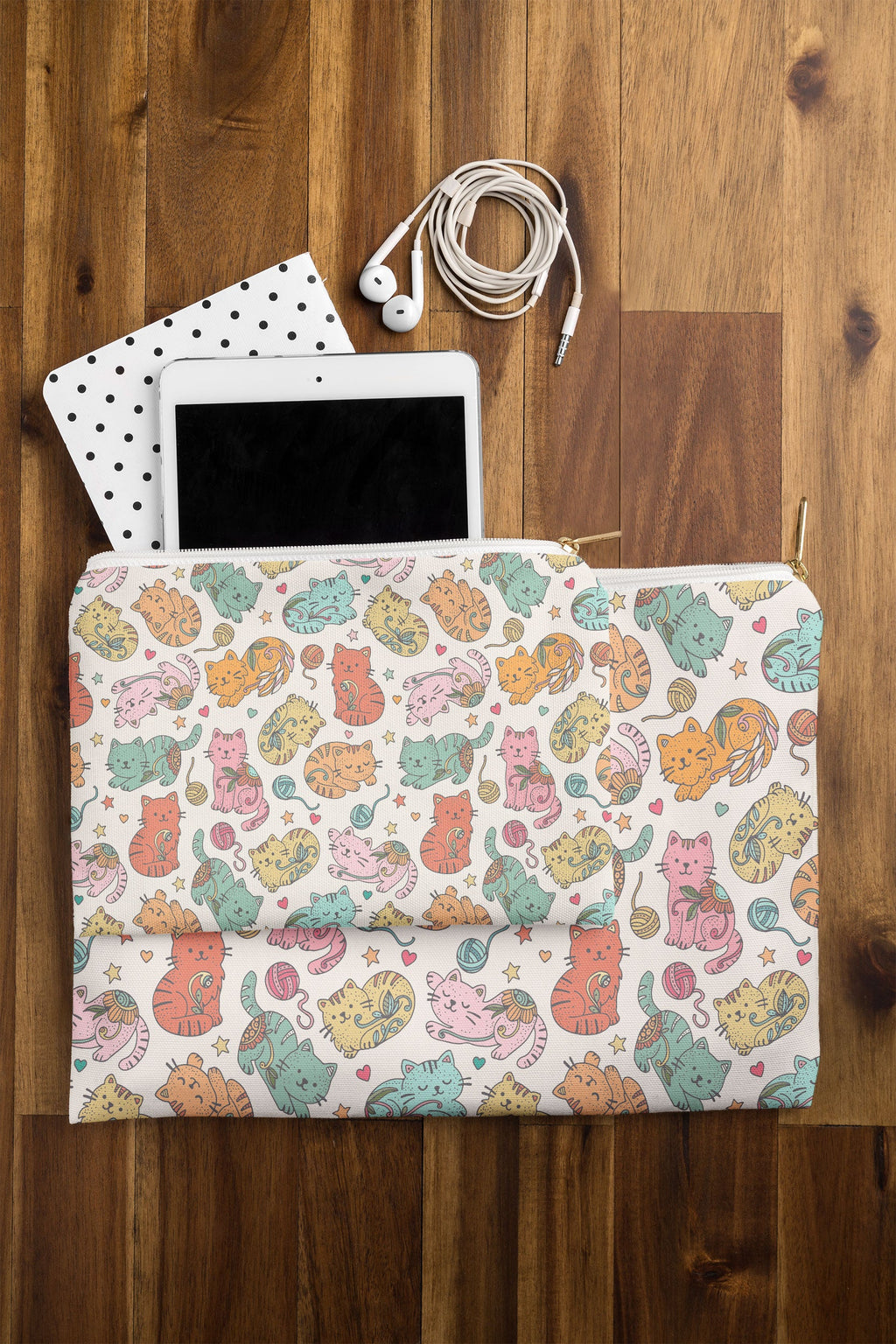 Valentina Ramos Floral Cats and Yarn Pouch