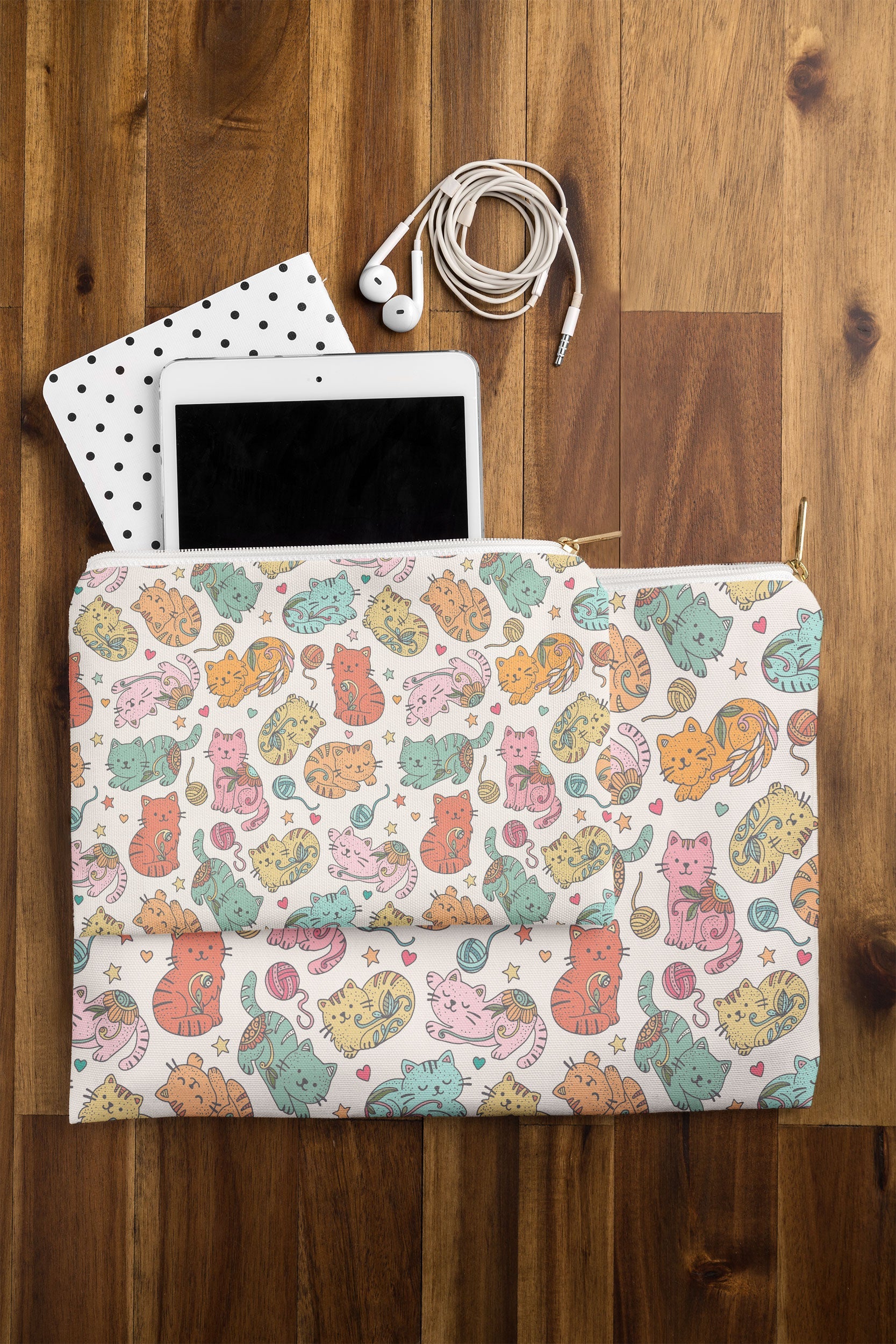Valentina Ramos Floral Cats and Yarn Pouch