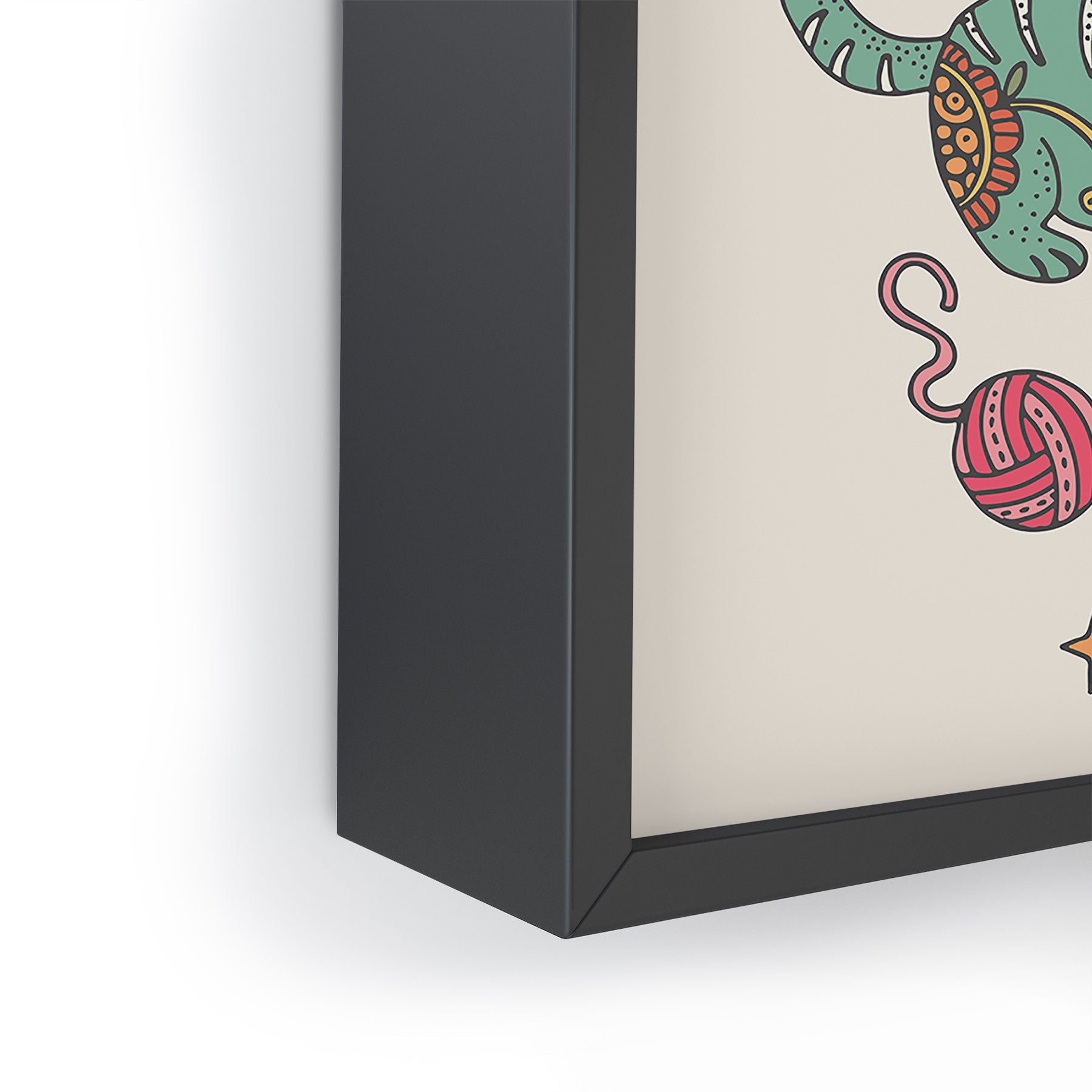 Valentina Ramos Floral Cats and Yarn Framed Mini Art Print
