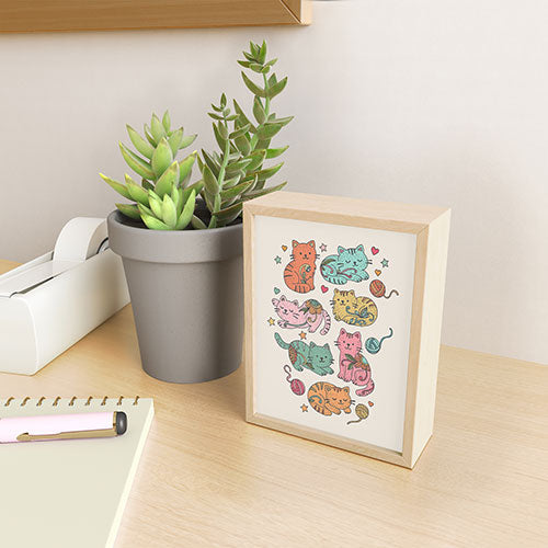 Valentina Ramos Floral Cats and Yarn Framed Mini Art Print