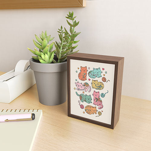 Valentina Ramos Floral Cats and Yarn Framed Mini Art Print