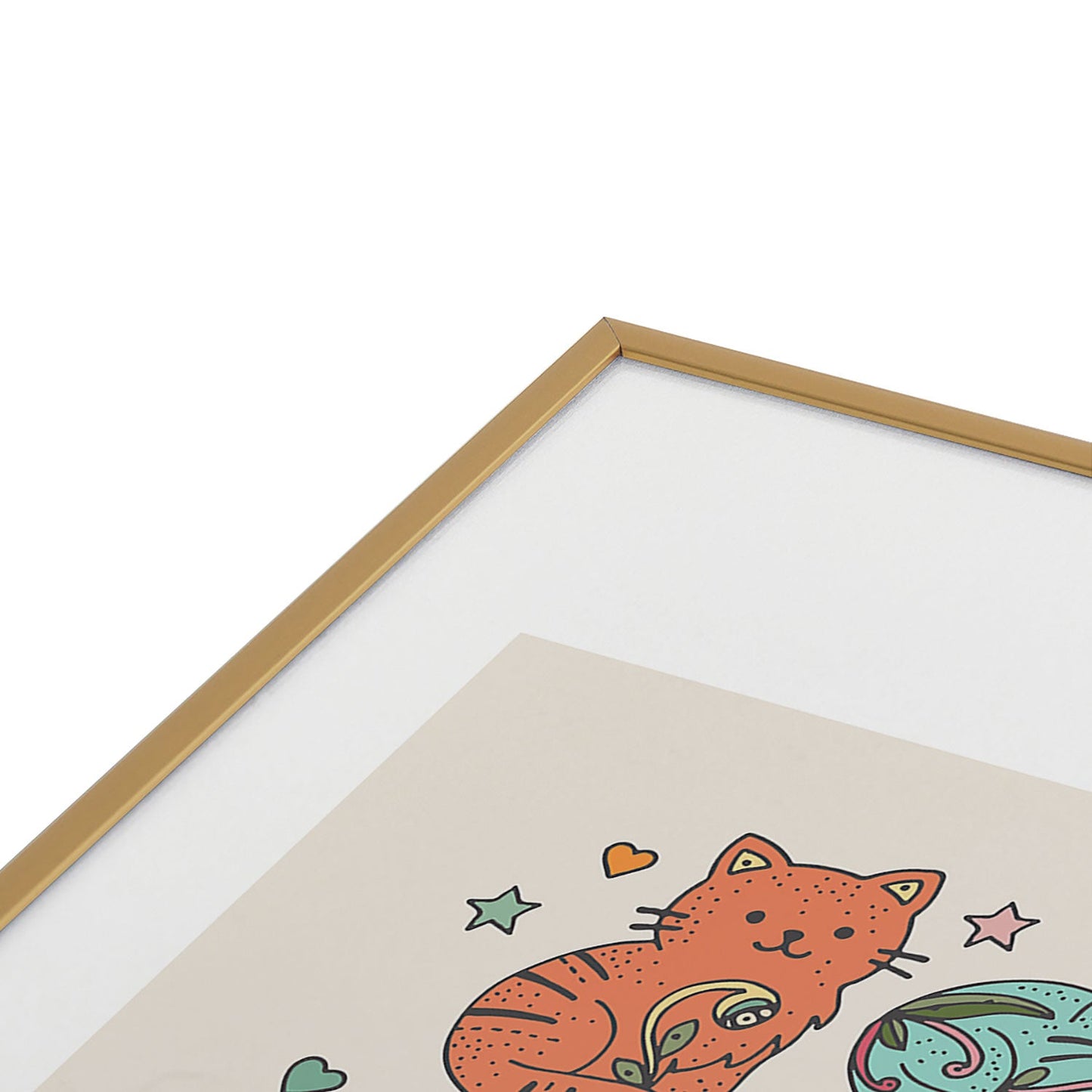 Valentina Ramos Floral Cats and Yarn Metal Framed Art Print