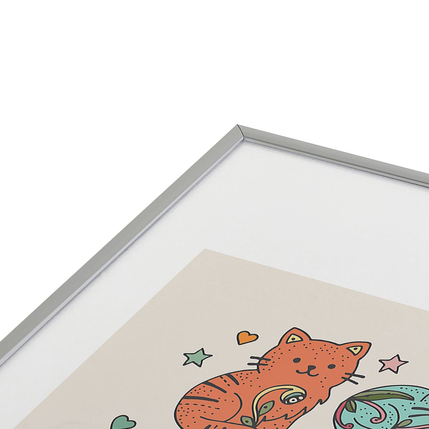 Valentina Ramos Floral Cats and Yarn Metal Framed Art Print