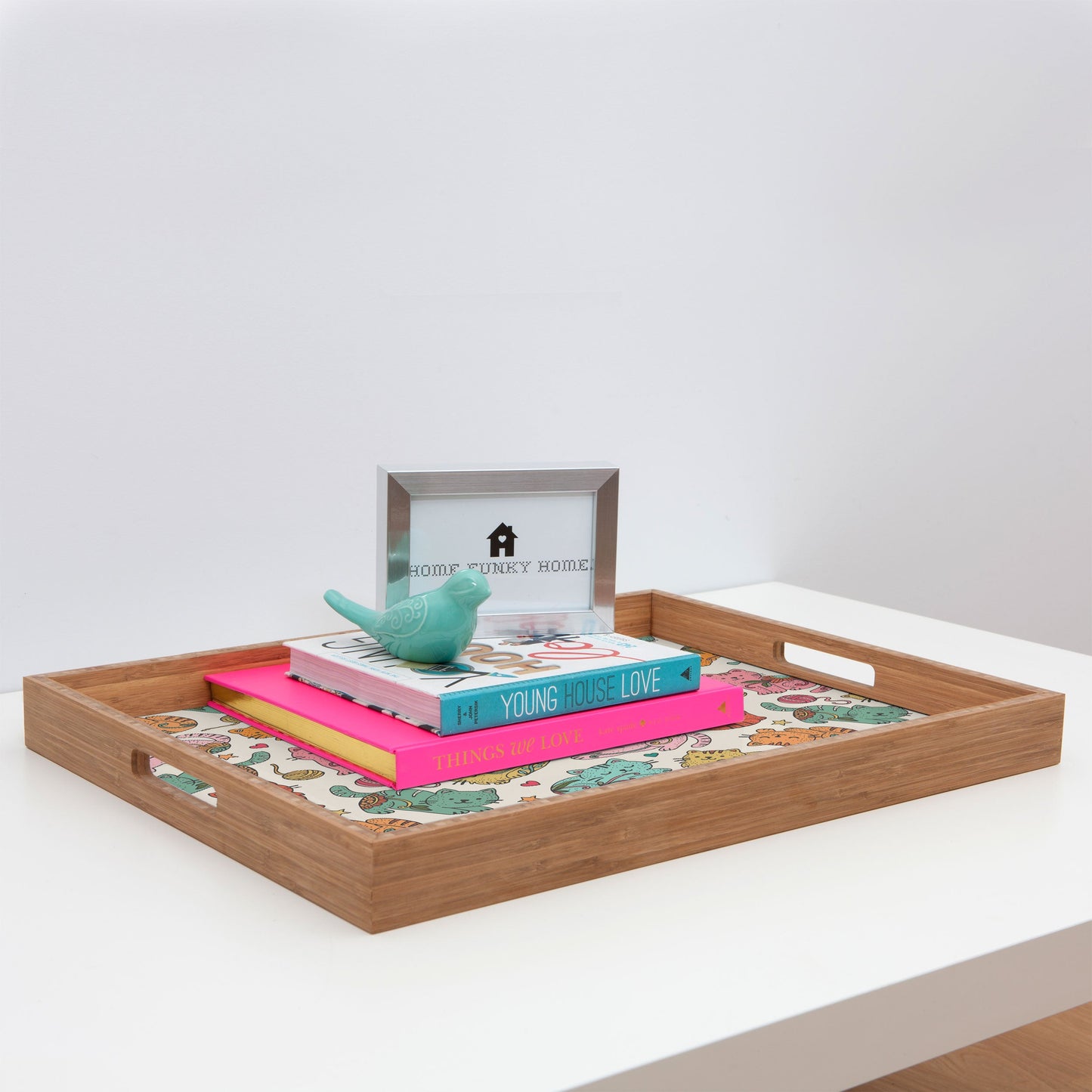 Valentina Ramos Floral Cats and Yarn Rectangular Tray