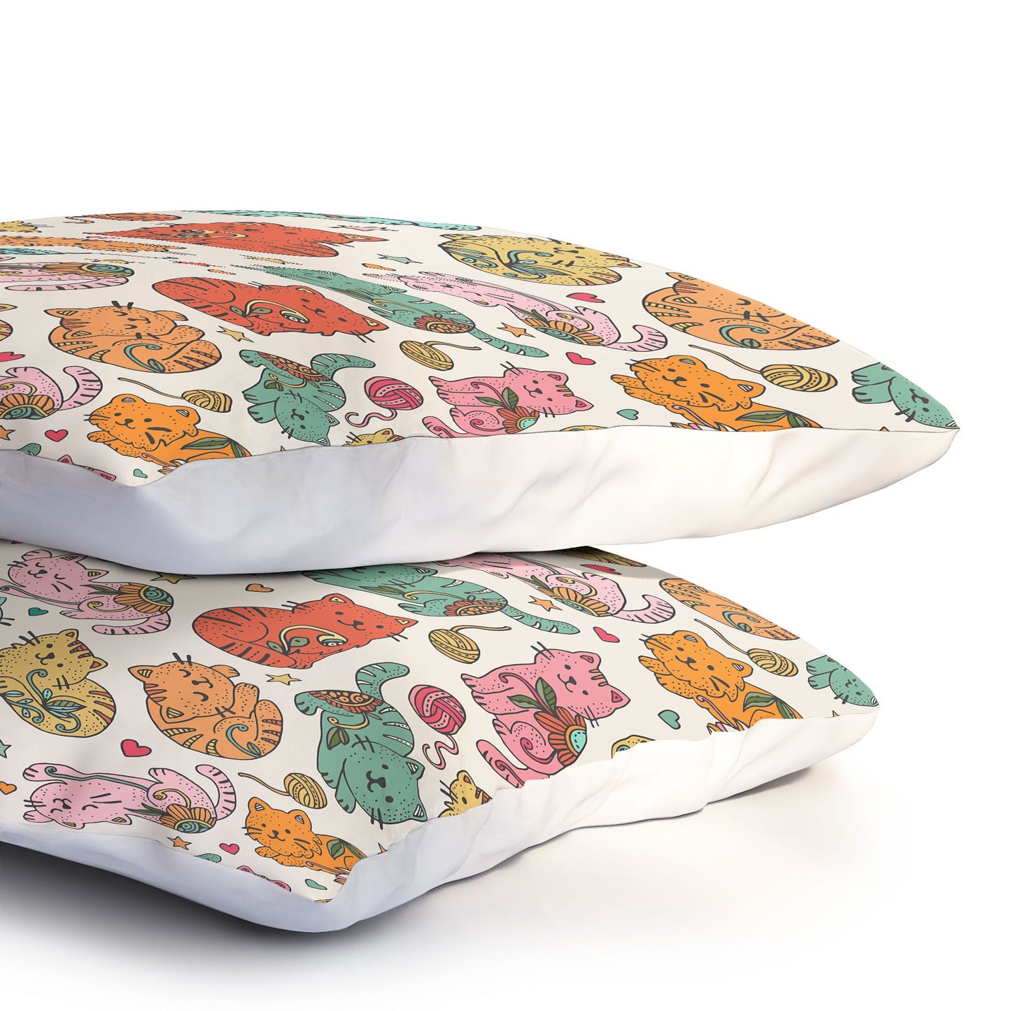 Valentina Ramos Floral Cats and Yarn Pillow Shams