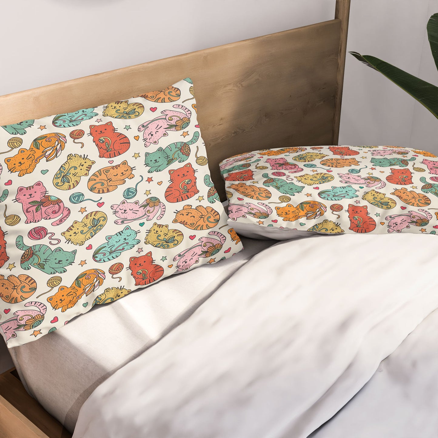 Valentina Ramos Floral Cats and Yarn Pillow Shams