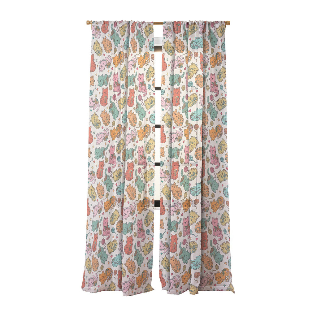 Valentina Ramos Floral Cats and Yarn Sheer Non Repeat
