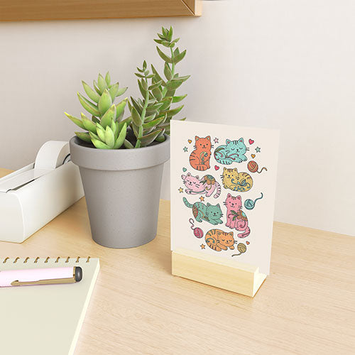 Valentina Ramos Floral Cats and Yarn Mini Art Print