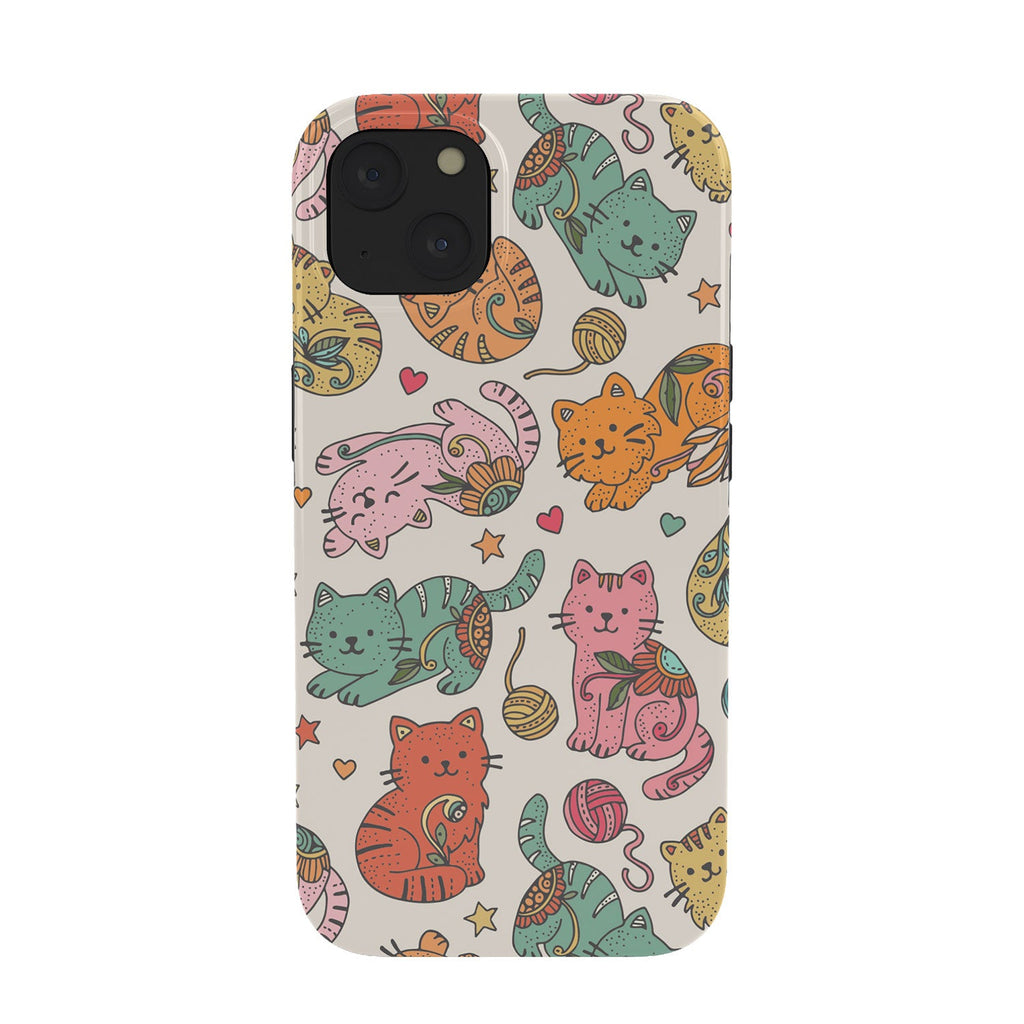 Valentina Ramos Floral Cats and Yarn Phone Case