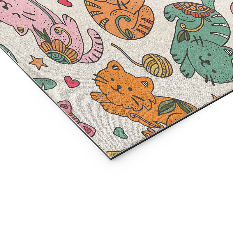 Valentina Ramos Floral Cats and Yarn Welcome Mat