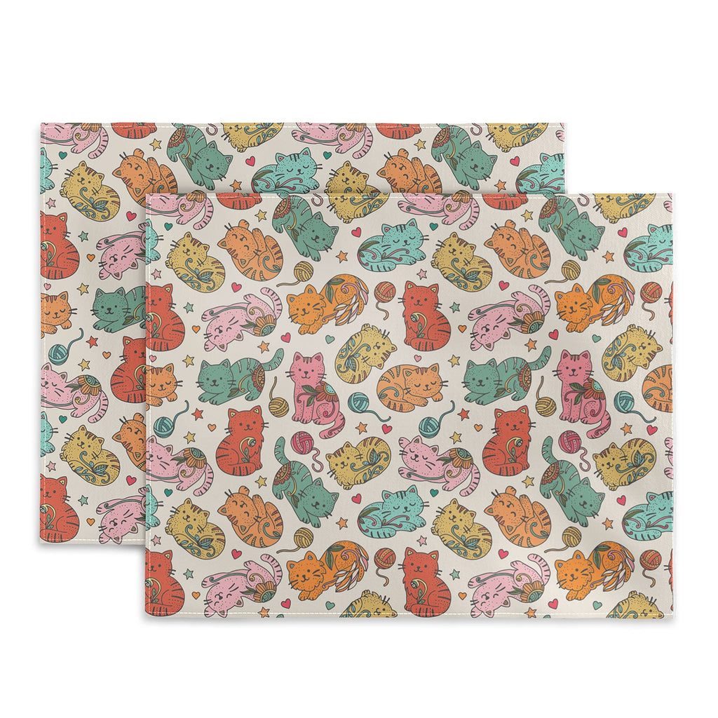 Valentina Ramos Floral Cats and Yarn Placemat