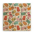 Valentina Ramos Floral Cats and Yarn Wood Wall Mural
