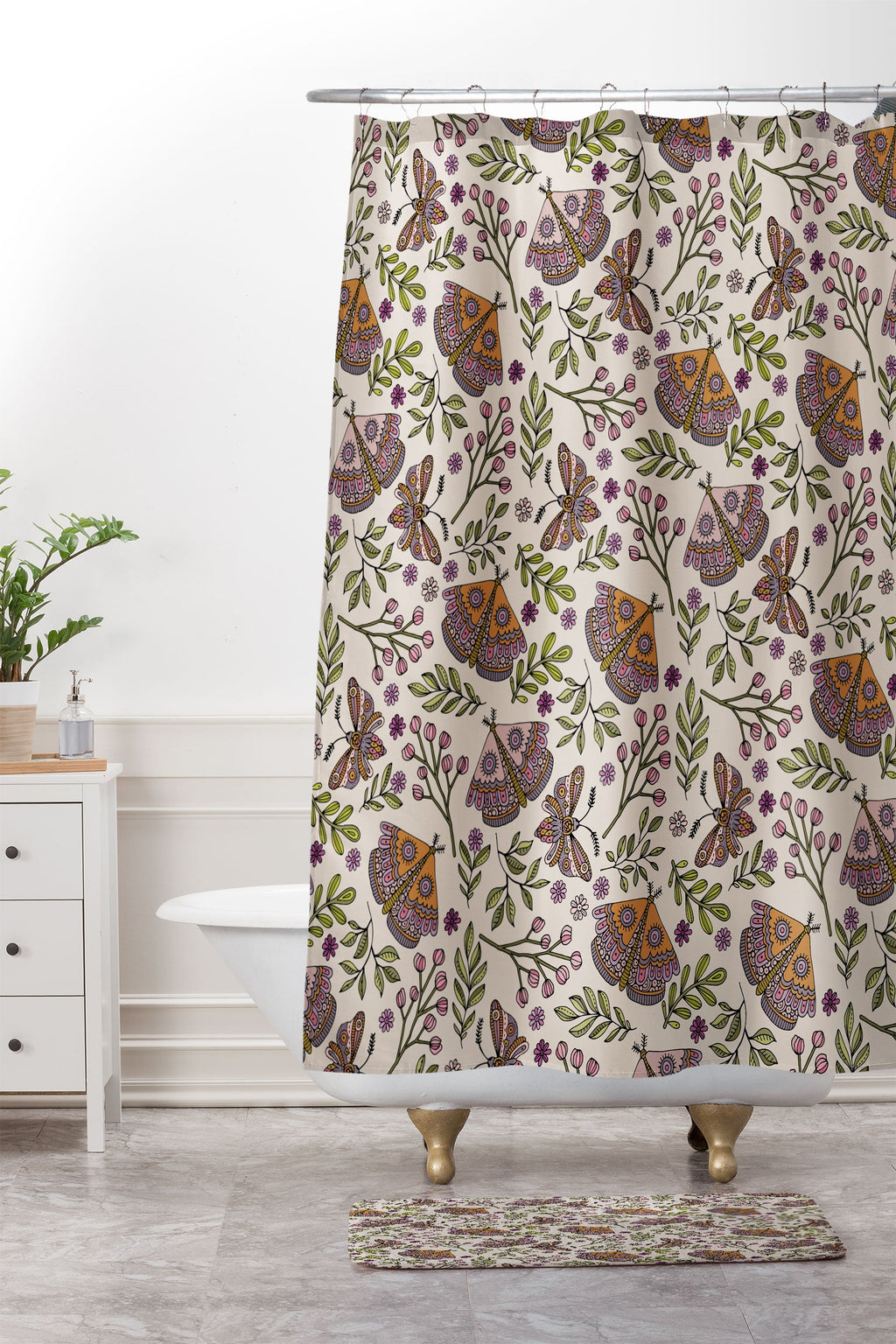 Valentina Ramos Garden Flutter Memory Foam Bath Mat