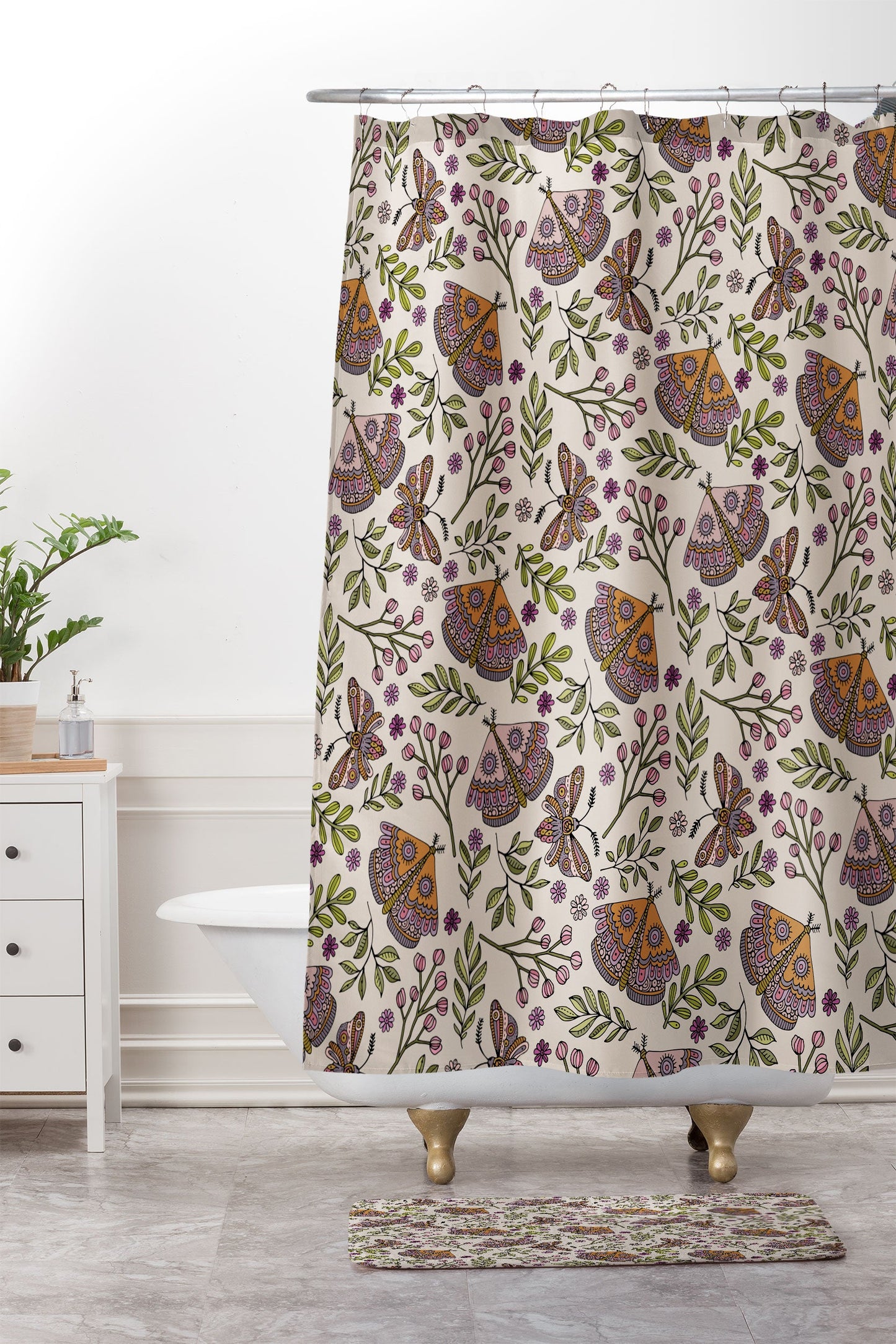 Valentina Ramos Garden Flutter Memory Foam Bath Mat
