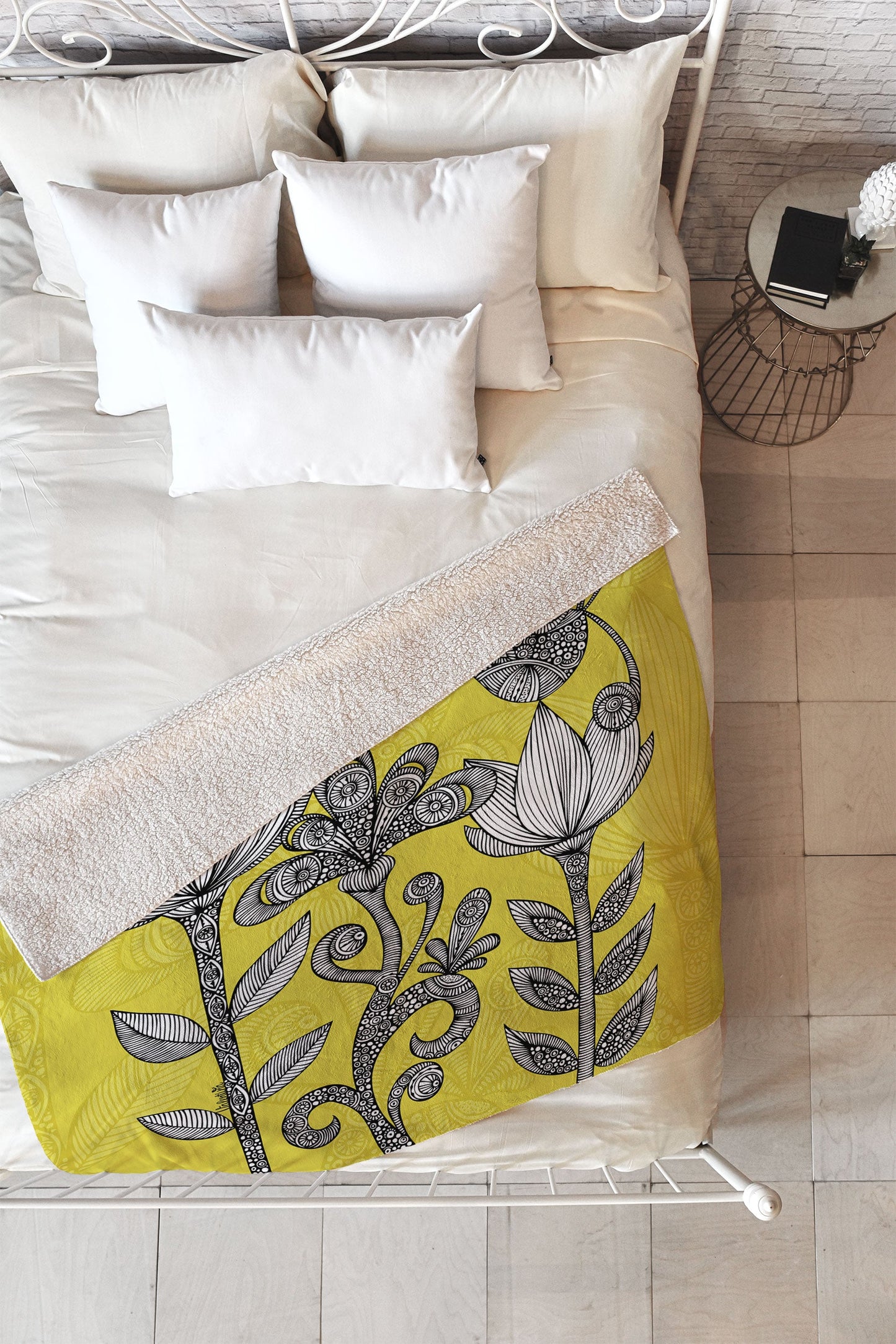 Valentina Ramos Green Garden Fleece Throw Blanket