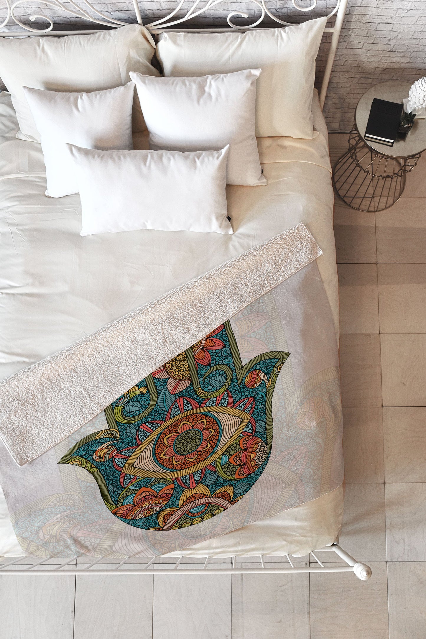 Valentina Ramos Hamsa Fleece Throw Blanket