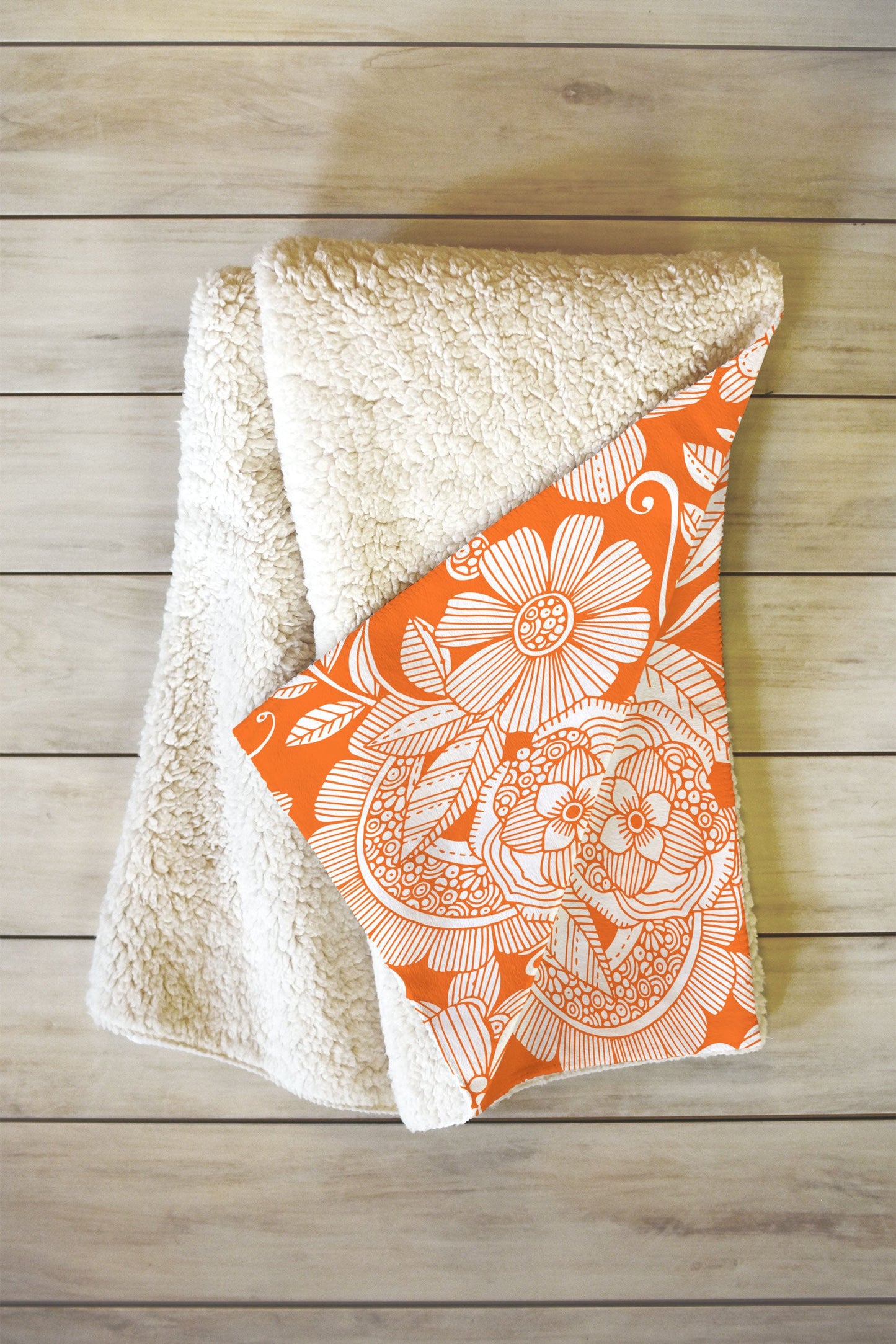 Valentina Ramos Lola in Orange Fleece Throw Blanket