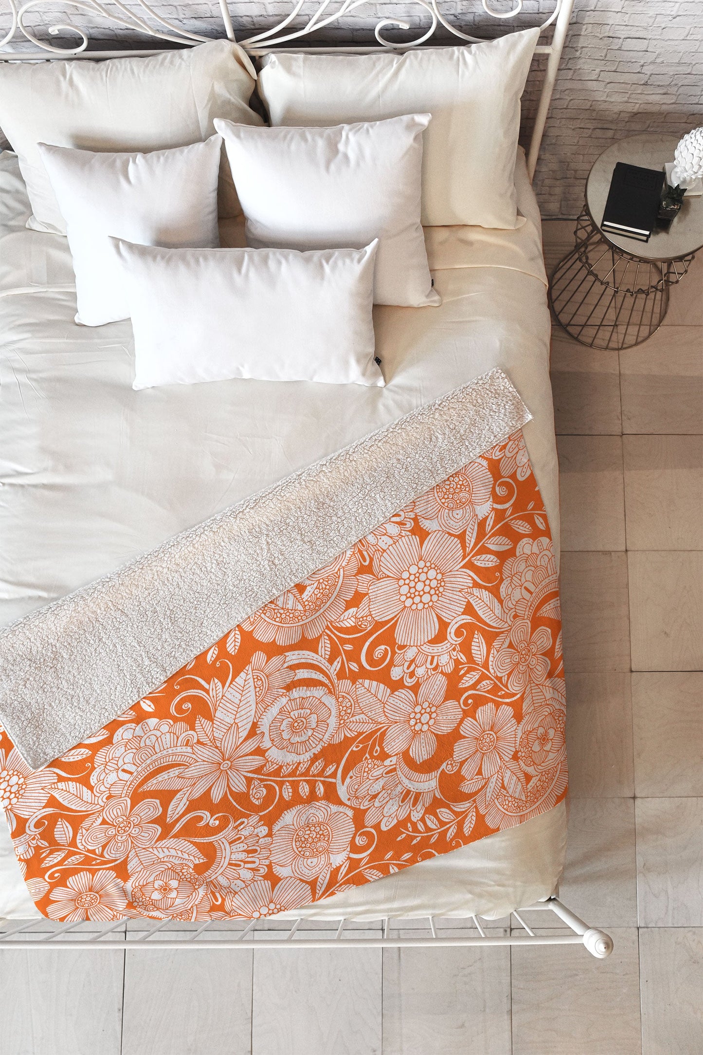 Valentina Ramos Lola in Orange Fleece Throw Blanket