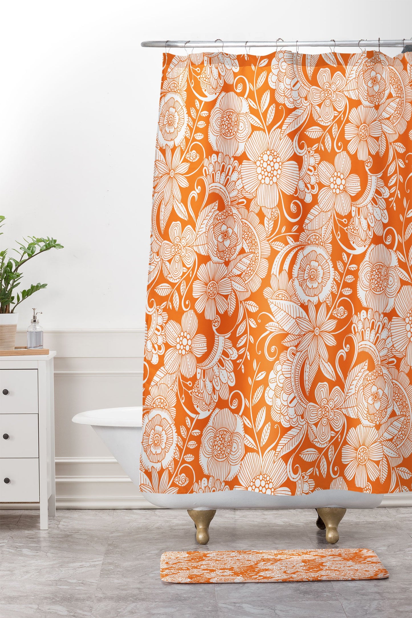 Valentina Ramos Lola in Orange Memory Foam Bath Mat