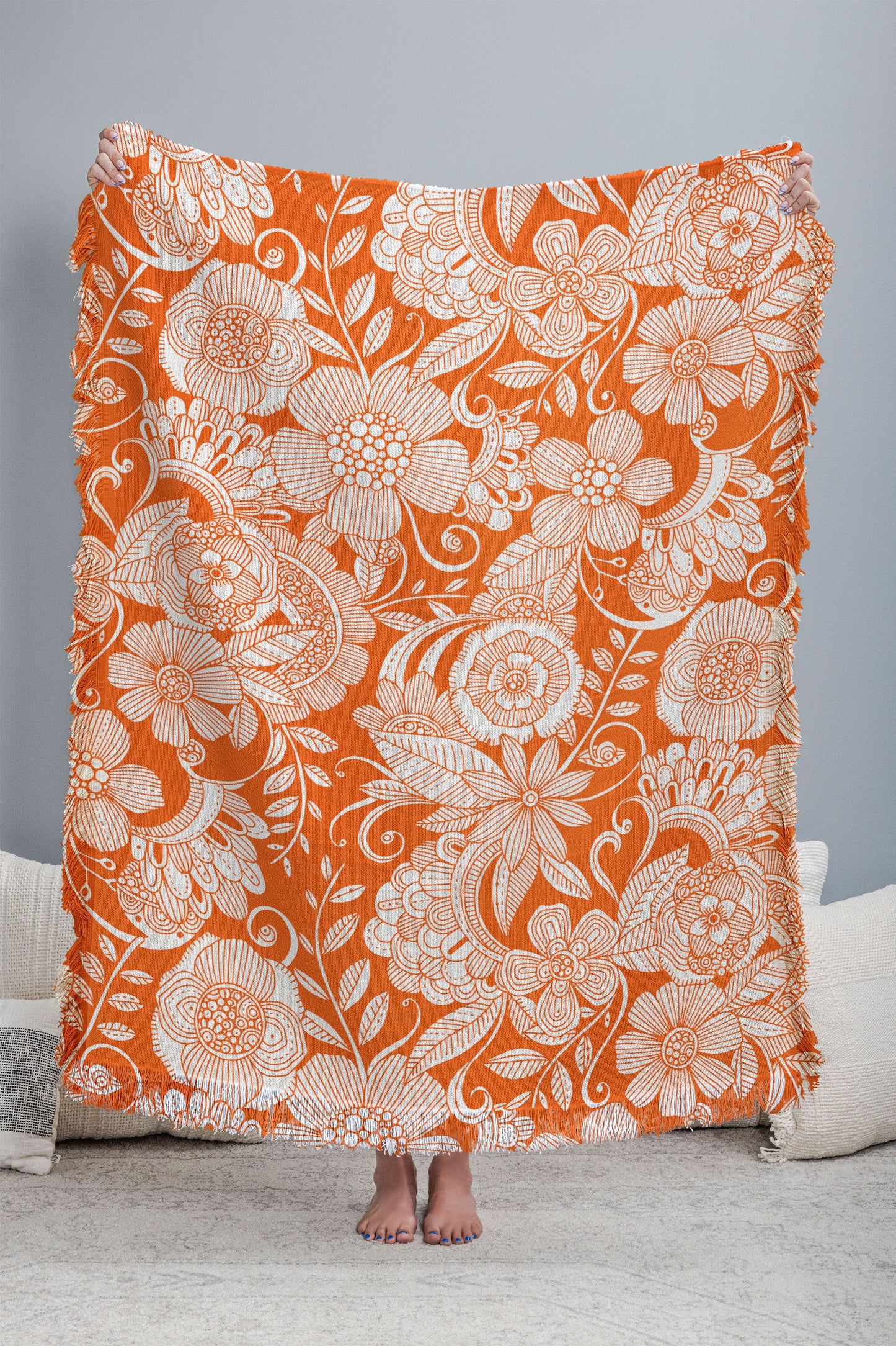 Valentina Ramos Lola in Orange Throw Blanket